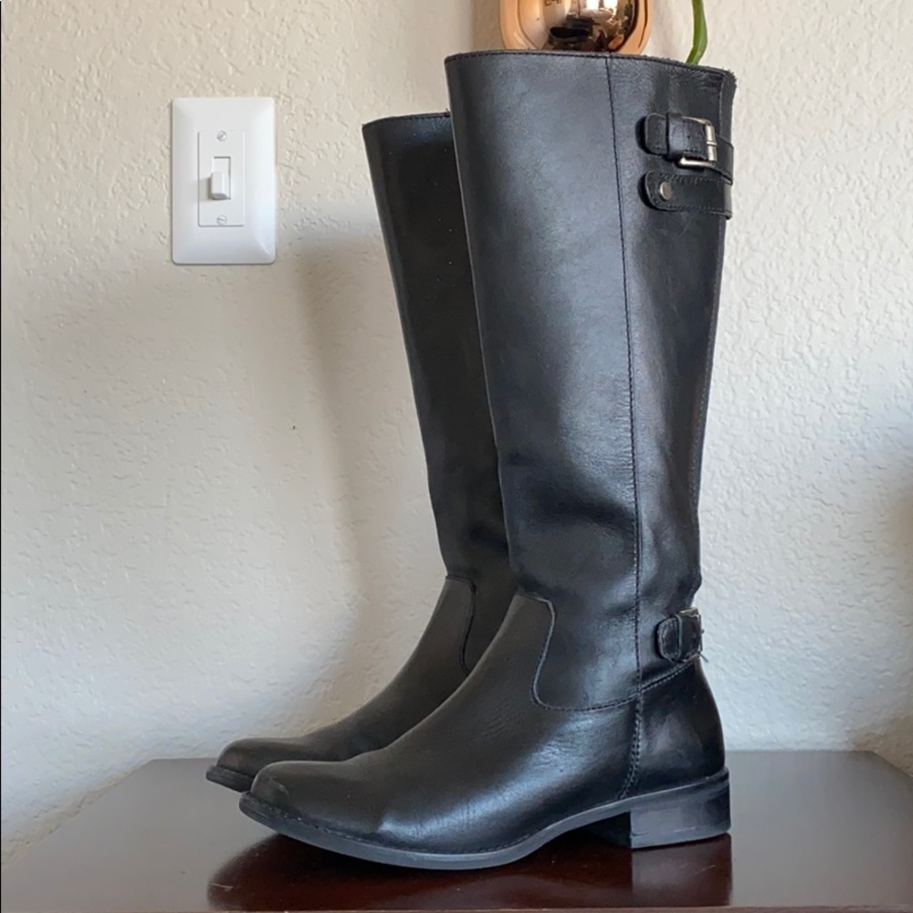Matisse Classic Black Leather Riding Boots